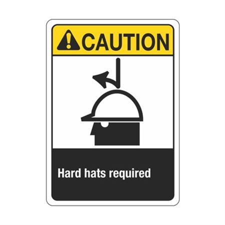 Caution Hard Hats Required Sign